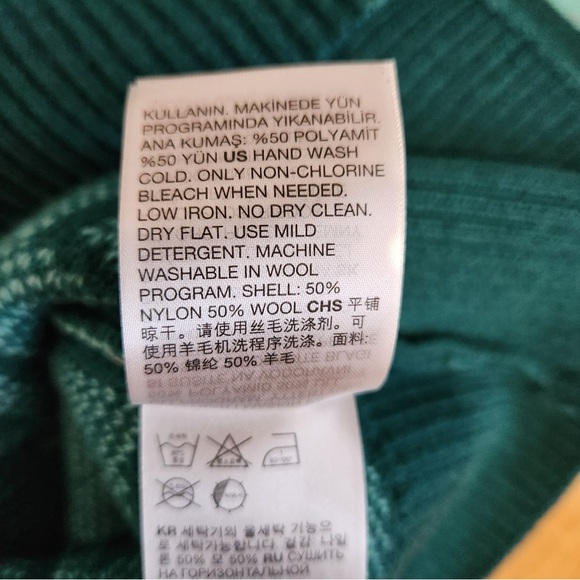 & Other Stories Oversize Jacquard Knit Wool Blend Sweater In Green Jaquard - Picture 12 of 12